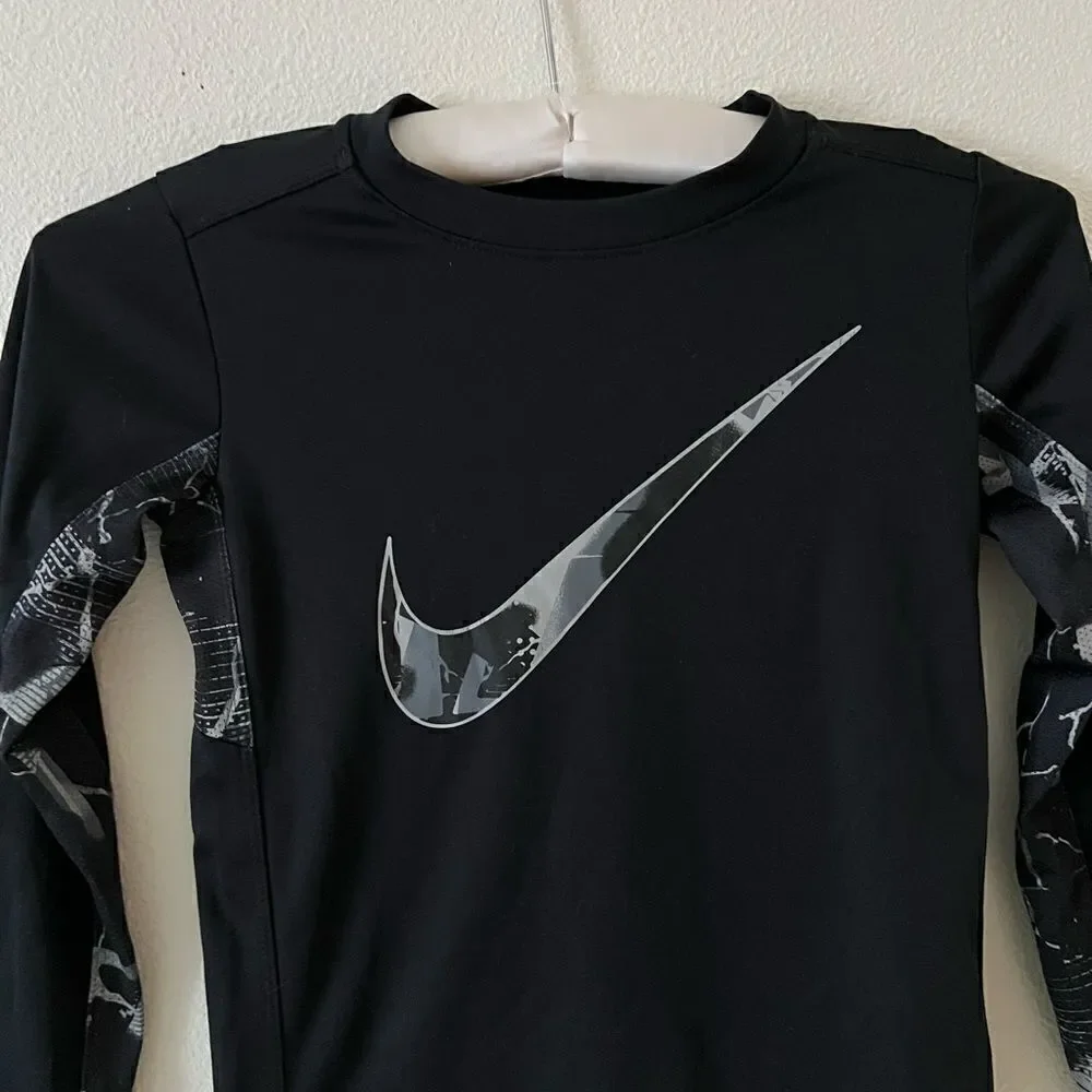 Nike Spray Painted Swoosh Long Sleeve Tee Shirt